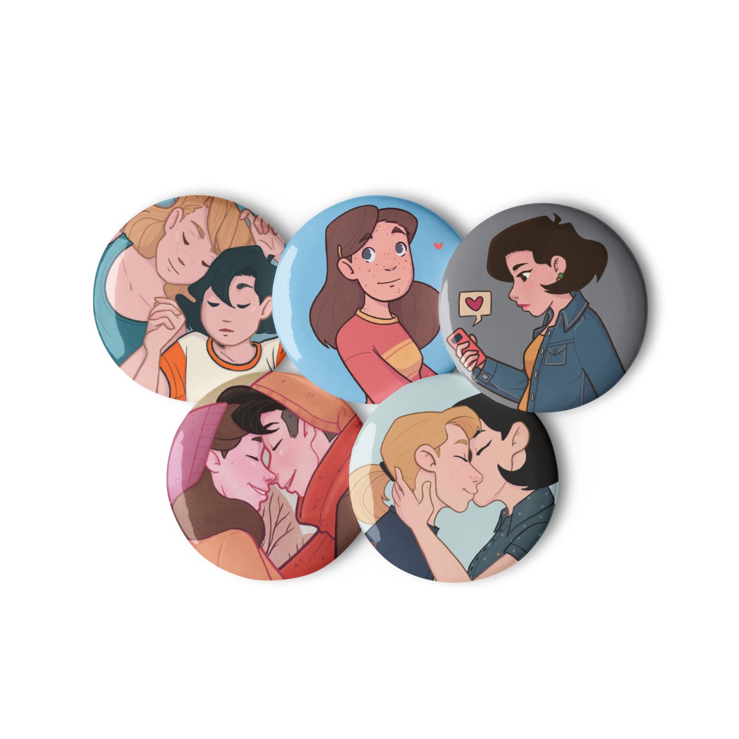 Feel the Love Set of Pin Buttons