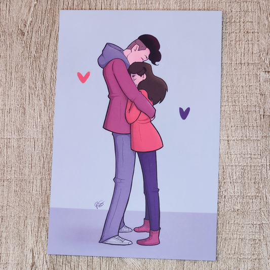 Postcard Print - J&B Hugs